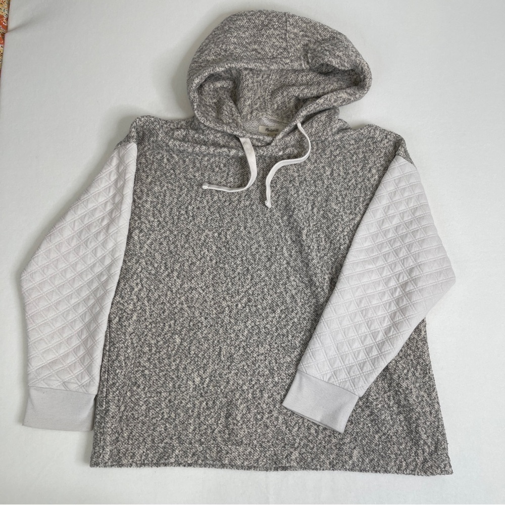 Madewell Quilted Sleeve Hoodie Sweatshirt Small